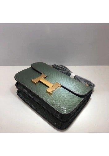 Tiger Lyly Cornelia 23 Gold Hardware Lizard Leather Green