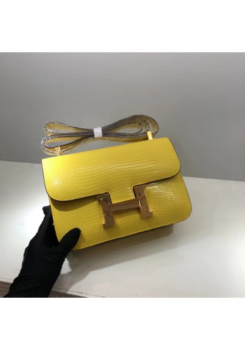 Tiger Lyly Cornelia 23 Gold Hardware Lizard Leather Yellow