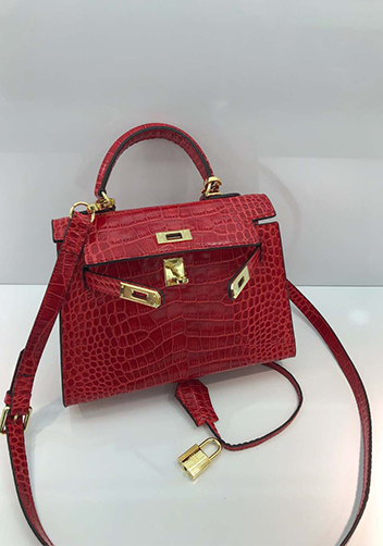 Tiger Lyly Garbo Leather Croc Effect Mini Bag Burgundy