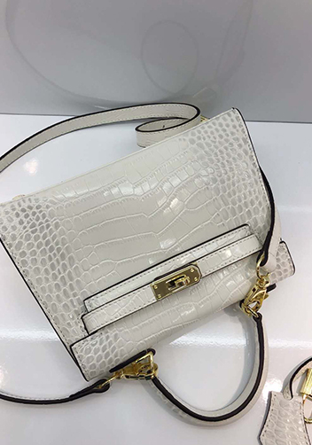 Tiger Lyly Garbo Leather Croc Effect Mini Bag White