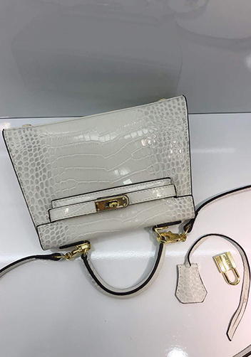 Tiger Lyly Garbo Leather Croc Effect Mini Bag White