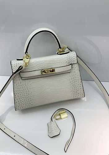 Tiger Lyly Garbo Leather Croc Effect Mini Bag White