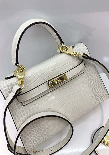 Tiger Lyly Garbo Leather Croc Effect Mini Bag White