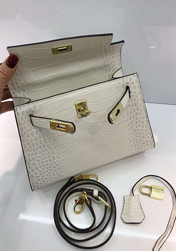Tiger Lyly Garbo Leather Croc Effect Mini Bag White