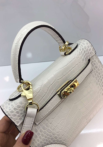 Tiger Lyly Garbo Leather Croc Effect Mini Bag White