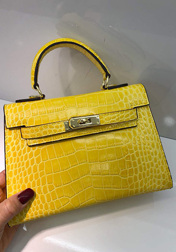 Tiger Lyly Garbo Leather Croc Effect Mini Bag Yellow