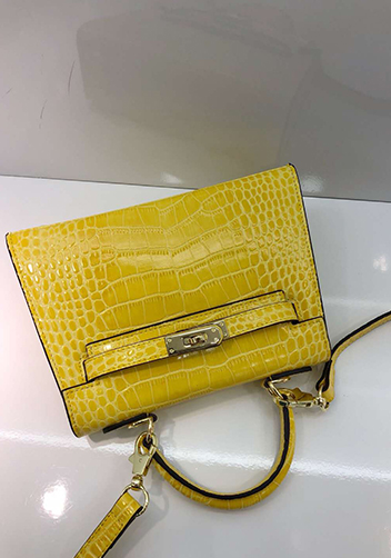 Tiger Lyly Garbo Leather Croc Effect Mini Bag Yellow