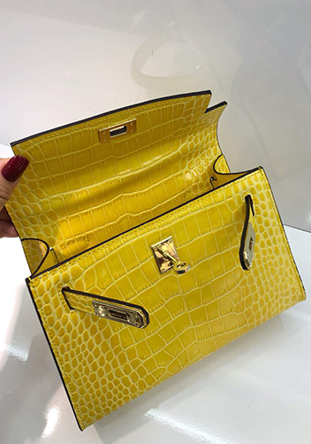 Tiger Lyly Garbo Leather Croc Effect Mini Bag Yellow