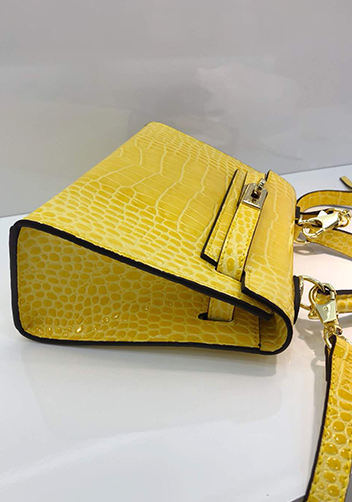 Tiger Lyly Garbo Leather Croc Effect Mini Bag Yellow