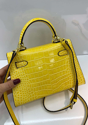 Tiger Lyly Garbo Leather Croc Effect Mini Bag Yellow