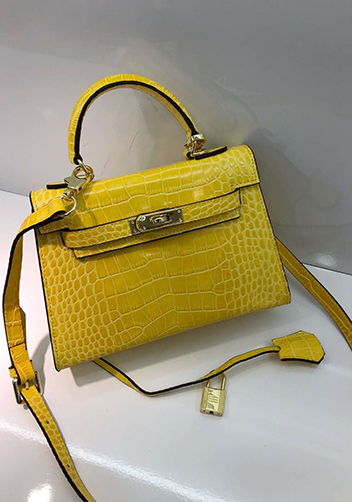 Tiger Lyly Garbo Leather Croc Effect Mini Bag Yellow