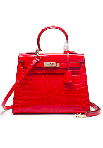 Tiger Lyly Garbo Croc Leather Bag Red 10