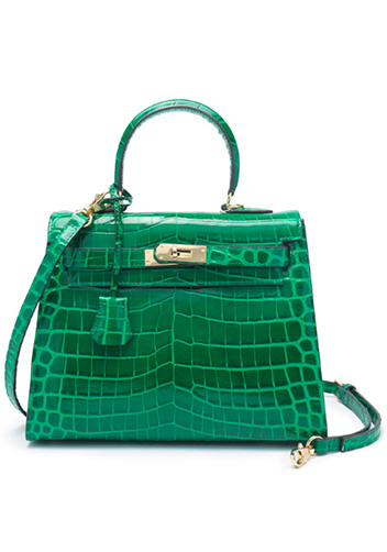 Tiger Lyly Garbo Croc Leather Bag Bright Green 11