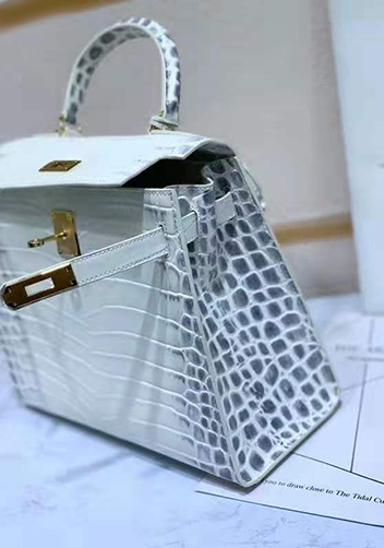 Tiger Lyly Garbo Croc Leather Bag White 10