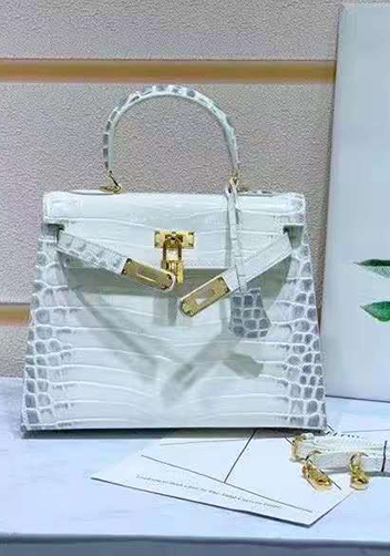 Tiger Lyly Garbo Croc Leather Bag White 10