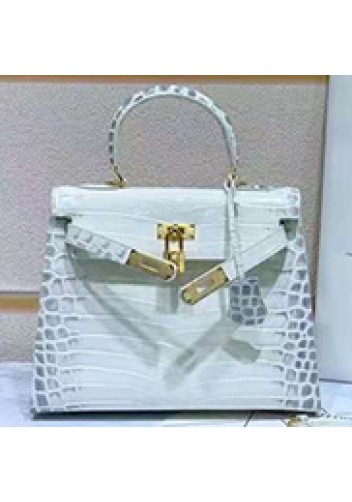 Tiger Lyly Garbo Croc Leather Bag White 10