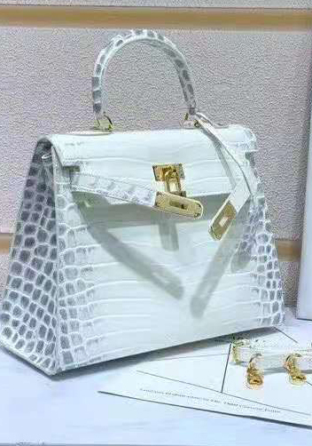 Tiger Lyly Garbo Croc Leather Bag White 10