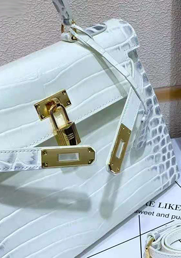 Tiger Lyly Garbo Croc Leather Bag White 10