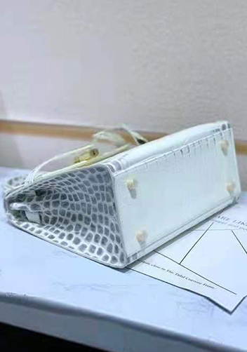 Tiger Lyly Garbo Croc Leather Bag White 10