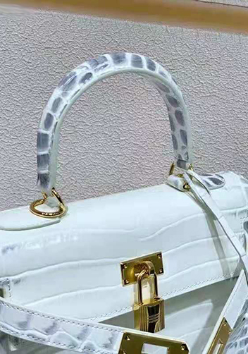 Tiger Lyly Garbo Croc Leather Bag White 10