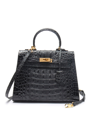 Tiger Lyly Garbo 3D Croc Leather Bag Black 11