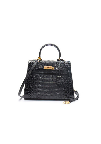 Tiger Lyly Garbo 3D Croc Leather Bag Black 11