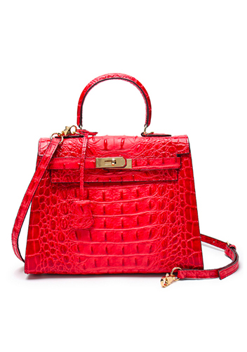 Tiger Lyly Garbo 3D Croc Leather Bag Red 11