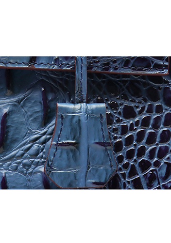 Tiger Lyly Garbo 3D Croc Leather Bag Blue 11