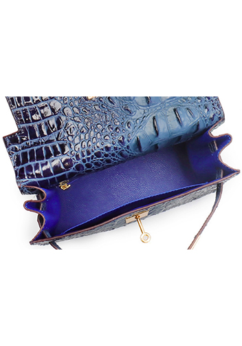 Tiger Lyly Garbo 3D Croc Leather Bag Blue 11