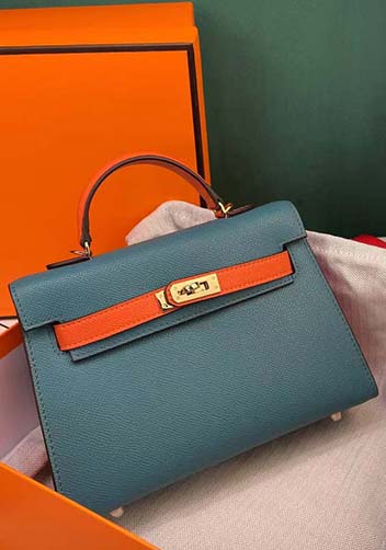 Tiger Lyly Garbo Leather Bag Blue Orange 9