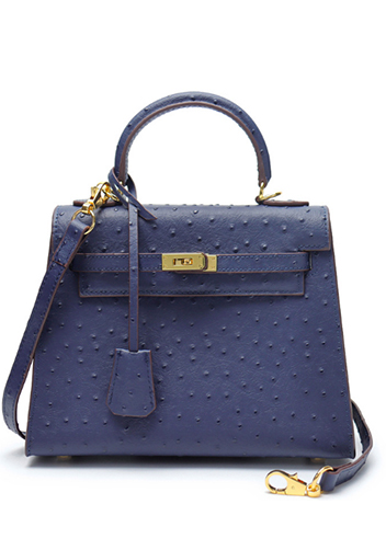 Tiger Lyly Garbo Ostrich Leather Bag Blue 11