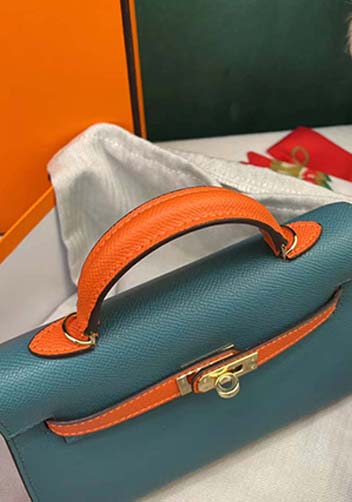 Tiger Lyly Garbo Leather Bag Blue Orange 9