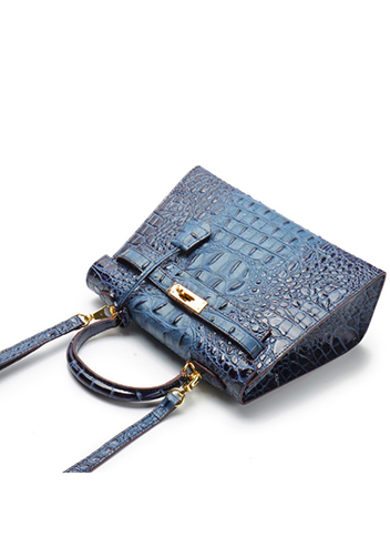 Tiger Lyly Garbo 3D Croc Leather Bag Blue 11