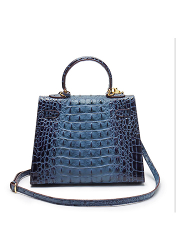 Tiger Lyly Garbo 3D Croc Leather Bag Blue 11