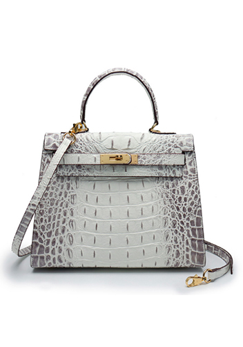 Tiger Lyly Garbo 3D Croc Leather Bag Cream 11