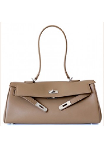 Tiger Lyly Garbo Smooth Leather Long Bag Grey