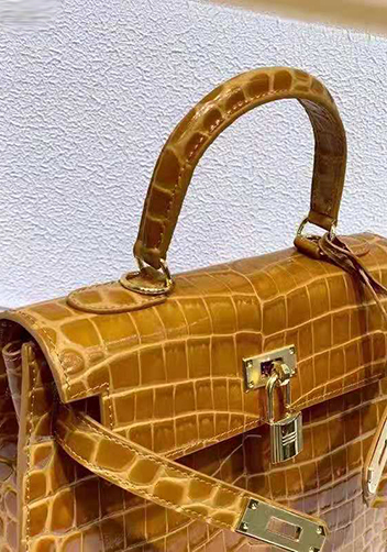 Tiger Lyly Garbo Croc Leather Bag Camel 10