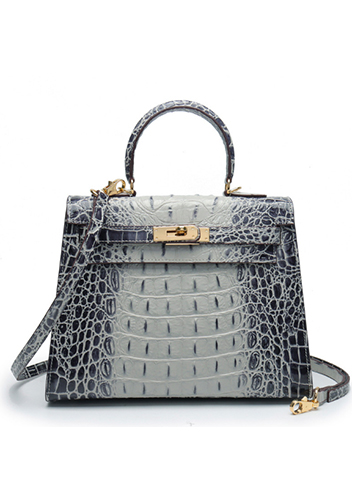 Tiger Lyly Garbo 3D Croc Leather Bag Grey 11