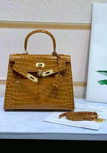 Tiger Lyly Garbo Croc Leather Bag Camel 10