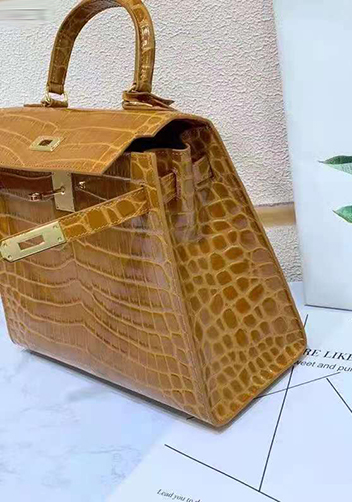 Tiger Lyly Garbo Croc Leather Bag Camel 10