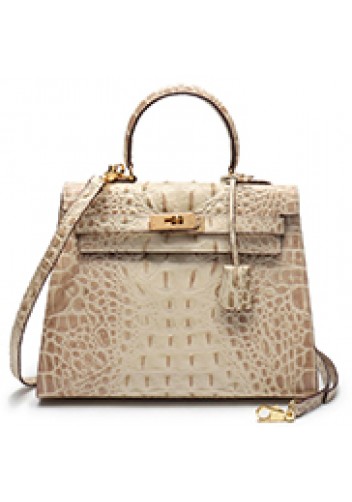 Tiger Lyly Garbo 3D Croc Leather Bag Light Beige 11