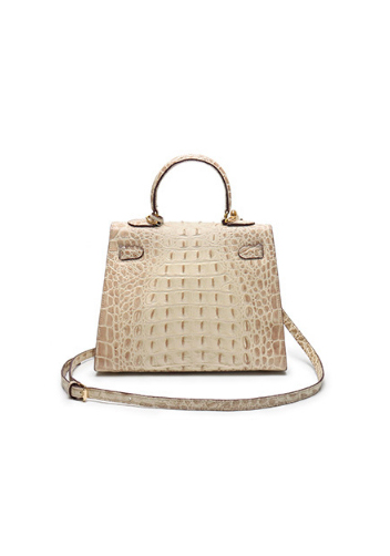 Tiger Lyly Garbo 3D Croc Leather Bag Light Beige 11