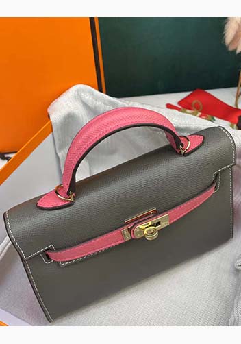 Tiger Lyly Garbo Leather Bag Grey Hot Pink 9