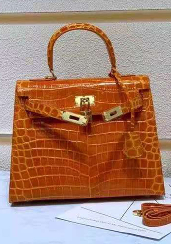 Tiger Lyly Garbo Croc Leather Bag Orange 10