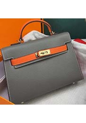 Tiger Lyly Garbo Leather Bag Grey Orange 9