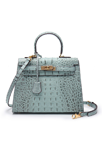 Tiger Lyly Garbo 3D Croc Leather Bag Light Blue 11