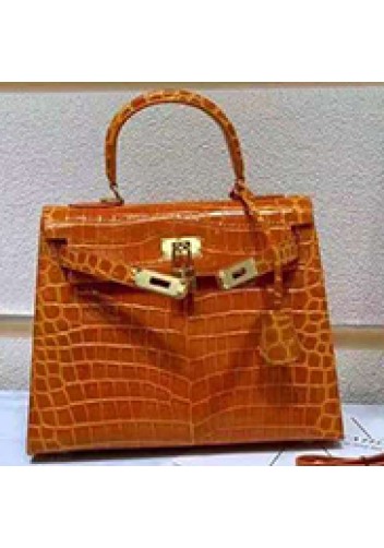 Tiger Lyly Garbo Croc Leather Bag Orange 10