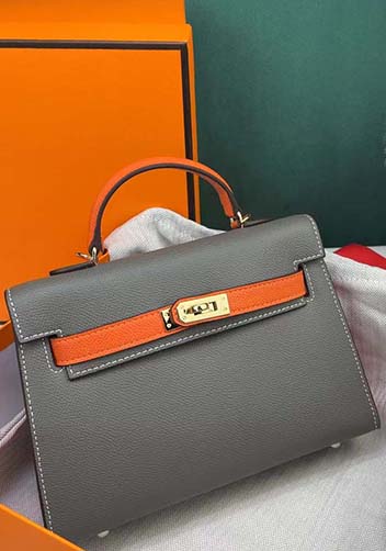 Tiger Lyly Garbo Leather Bag Grey Orange 9