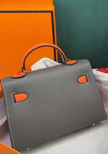 Tiger Lyly Garbo Leather Bag Grey Orange 9