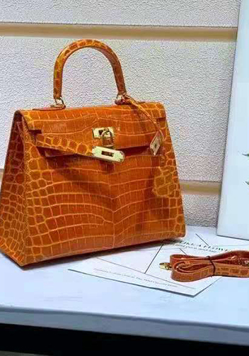 Tiger Lyly Garbo Croc Leather Bag Orange 10